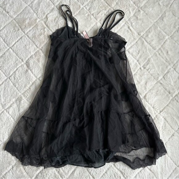 Victoria's Secret | Dream Angels Black Chantilly Lace & Tulle Slip | Size Small - Picture 3 of 9